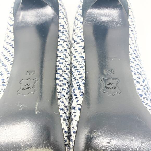 Tory Burch Cleo Tweed and Animal Print Bow Pump Heels 8 - Picture 7 of 7